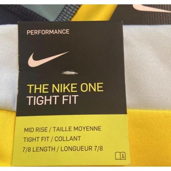 Nike Womens Dri FIT Leggings XS Blue Yellow White - Picture 15 of 15